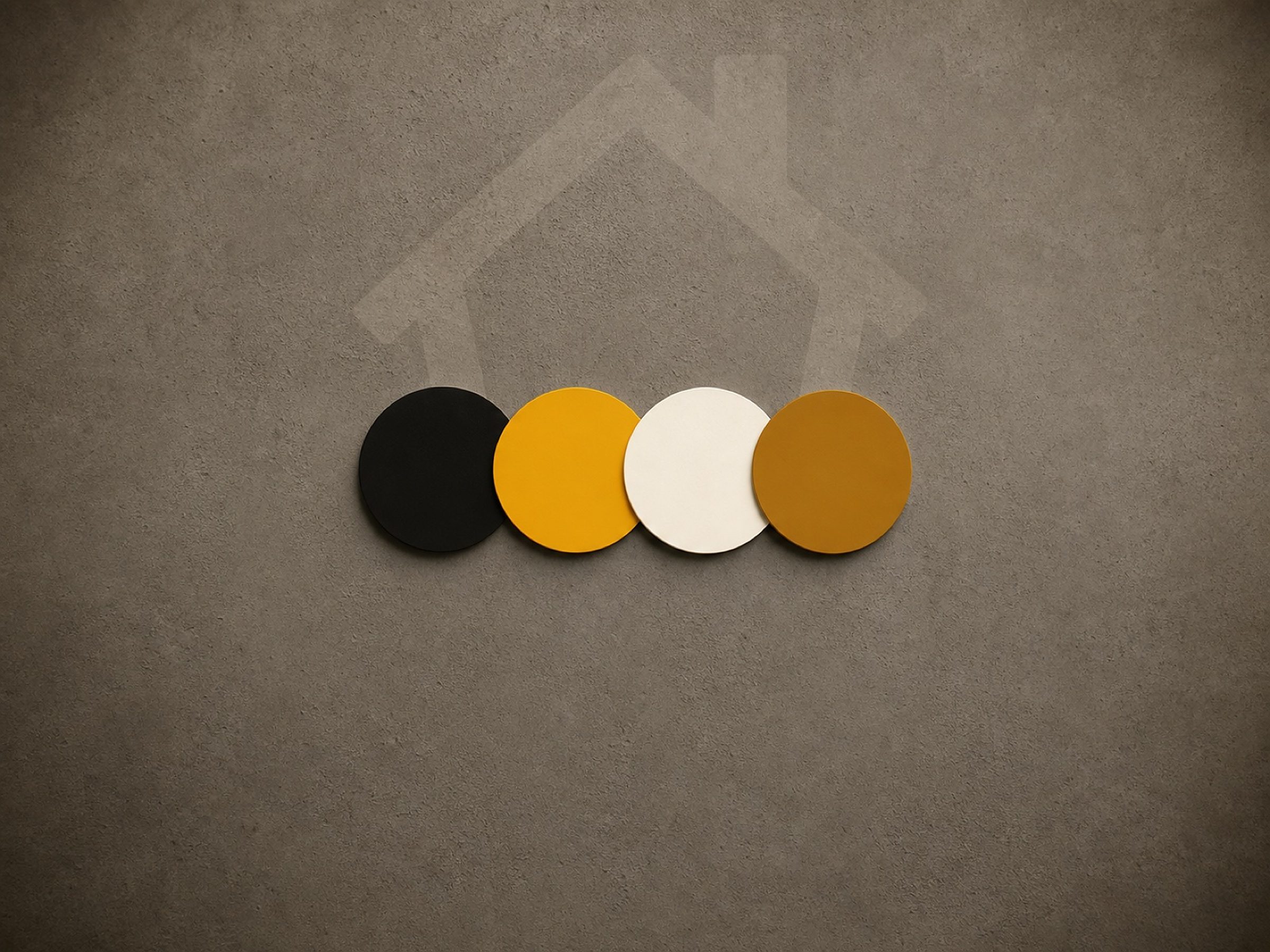Ink, gold, cream, and bronze — the four-colour system that carries through every piece in this set.