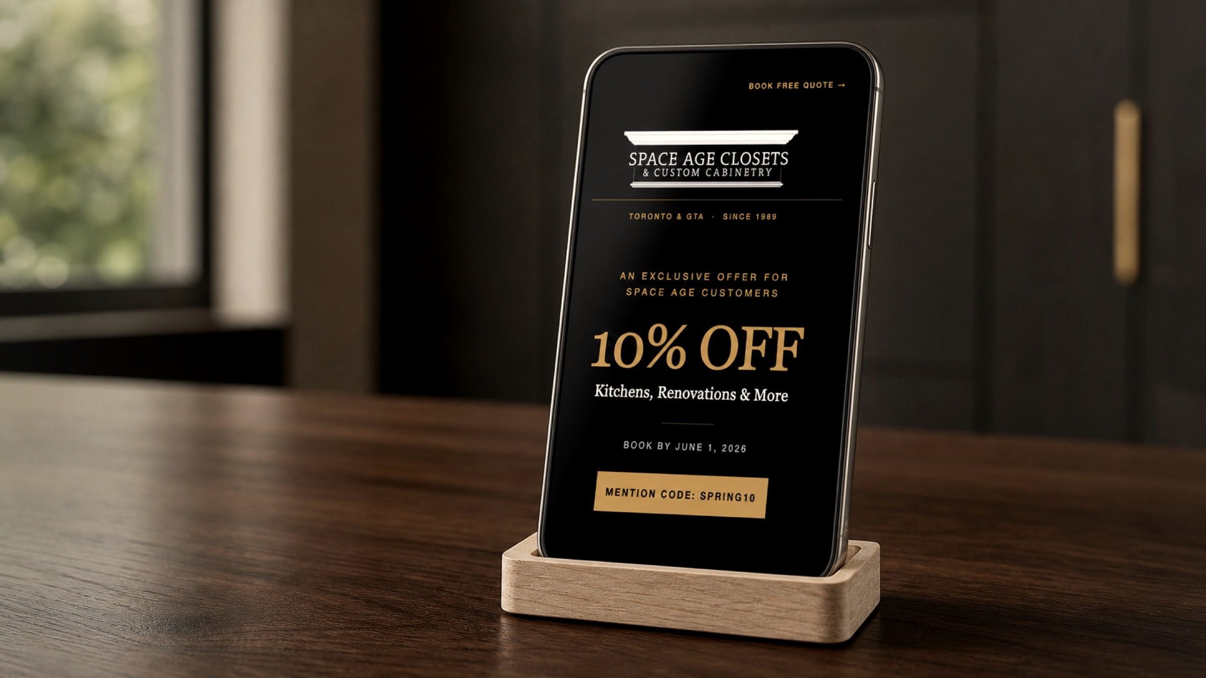 The cross-promo newsletter offering Space Age customers 10% off with parent company Levy's Construction Art.